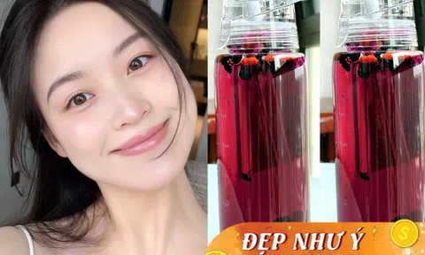 Bỏ uống trà sữa, cô gái học mẹ uống loại nước đỏ ngầu giúp tái sinh làn da "cú đêm" căng mịn như đi spa mỗi ngày