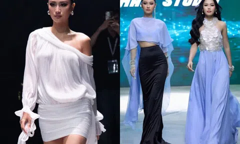 Phương Linh, Cẩm Ly khoe thần thái sắc lạnh, đắt show làm vedette sau đăng quang Hoa hậu Hoàn vũ Việt Nam
