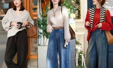 Nhiệt độ giảm, chị em phối áo len với 3 kiểu quần ống rộng đơn giản mà thời trang hơn cả khối đồ hiệu