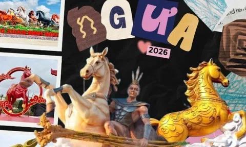 Dàn linh vật năm Ngọ "cực vuýp": Ngựa vàng đạp mây ở Điện Biên gây trầm trồ