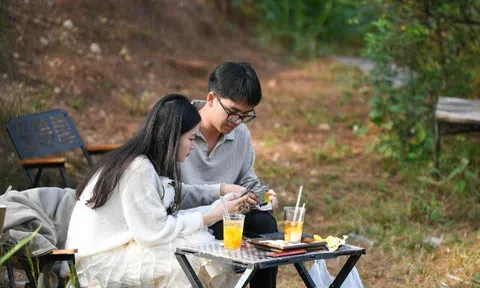 Giới trẻ lên núi uống cà phê, tận hưởng không khí đầu năm