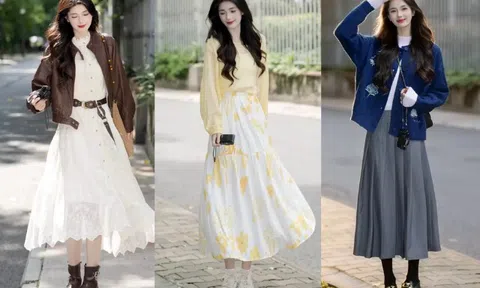 10 outfit với chân váy dài giúp chị em đẹp như nữ thần mùa xuân, ai cũng tưởng là hot girl mạng