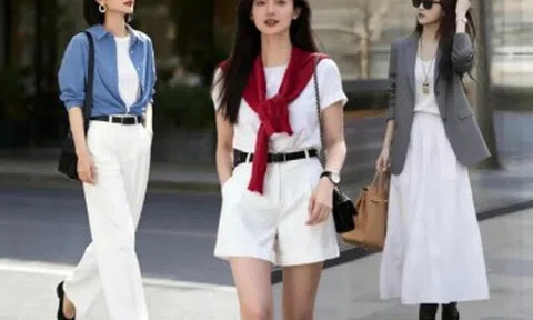 Chỉ cần 1 chiếc áo thun trắng trong tủ đồ, tôi phối ra gần chục kiểu sành điệu khiến ai cũng xin công thức