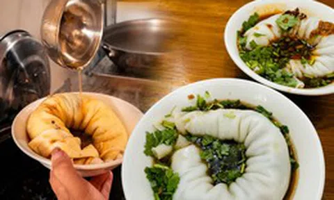 Một món ăn sáng "lạ tai" ở Trung Quốc khiến dân du lịch mê mẩn: Giống bánh cuốn Quảng Đông nhưng có một thứ làm nên khác biệt cả vùng