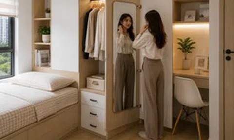"Đứng hình" trước thiết kế “giường kiểu bục” của nhà hàng xóm: Phòng ngủ chỉ 9m² nhưng vẫn đủ chỗ ngủ, làm việc và lưu trữ