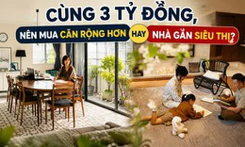 Cùng 3 tỷ đồng, nên mua căn rộng hơn hay nhà gần siêu thị? Có con nhỏ mới hiểu lựa chọn nào đáng tiền hơn