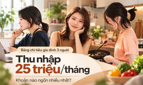 Bảng chi tiêu tháng của gia đình 3 người thu nhập 25 triệu: Tiền ăn chỉ đứng thứ 3, khoản này mới ngốn nhiều nhất