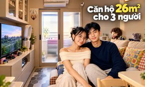 Cặp vợ chồng mới cưới mua căn hộ 26m²: Biến ban công thành phòng trẻ em, nhà nhỏ nhưng đủ chỗ cho gia đình 3 người