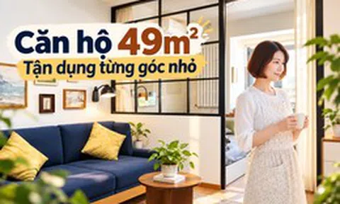 Căn hộ cũ chỉ 49m² nhưng bước vào ai cũng bất ngờ: Không thừa nổi 10cm mà vẫn đủ phòng cho cả gia đình
