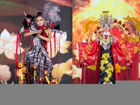 Thí sinh Miss Grand Vietnam "đội mưa" trình diễn trang phục dân tộc, Hoa hậu Tiểu Vy "đẹp xuất thần" 