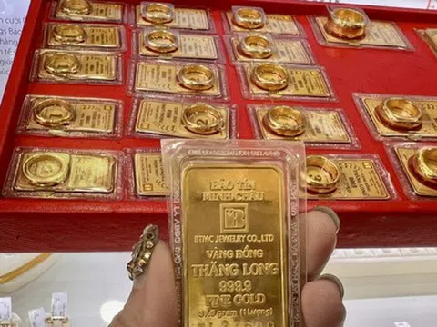 Sáng 27/10: Giá vàng miếng SJC, giá vàng nhẫn trơn đồng loạt giảm