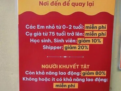 Chủ quán bún bò "gây sốt" với tấm bảng lạ giữa lúc bão giá