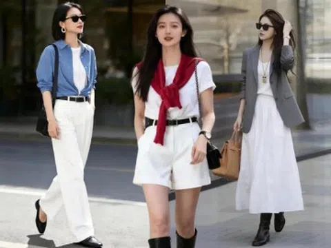 Chỉ cần 1 chiếc áo thun trắng trong tủ đồ, tôi phối ra gần chục kiểu sành điệu khiến ai cũng xin công thức