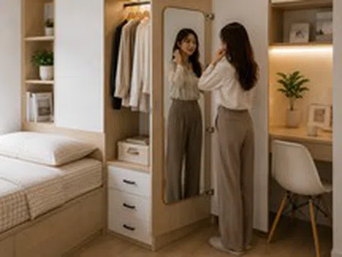 "Đứng hình" trước thiết kế “giường kiểu bục” của nhà hàng xóm: Phòng ngủ chỉ 9m² nhưng vẫn đủ chỗ ngủ, làm việc và lưu trữ