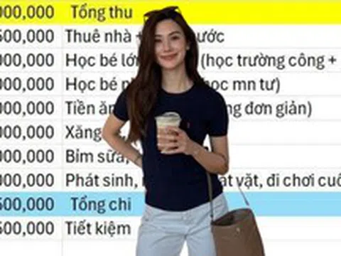 Bảng chi tiêu của mẹ 2 con ở Hà Nội được khen: Thuê nhà 7,5 triệu, đóng học 10 triệu vẫn dư 11,5 triệu/tháng