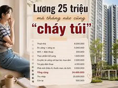 28 tuổi lương 25 triệu vẫn “cháy túi” cuối tháng: Thuê nhà ở Smart City 8 triệu, dùng điện thoại trả góp 4,1 triệu