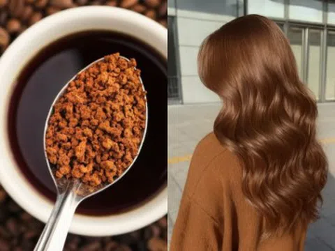 Không cần thuốc nhuộm, chỉ với một cốc cà phê chị em đã có mái tóc nâu bóng đẹp, che tóc xỉn màu hiệu quả
