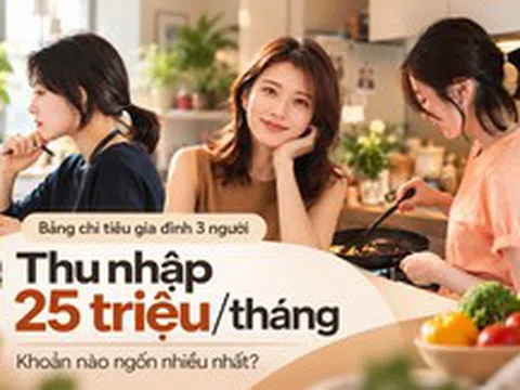 Bảng chi tiêu tháng của gia đình 3 người thu nhập 25 triệu: Tiền ăn chỉ đứng thứ 3, khoản này mới ngốn nhiều nhất