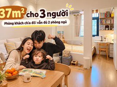 Căn hộ cũ 37m² ở trung tâm thành phố: Chia đôi phòng khách làm thêm phòng ngủ, gia đình 3 người vẫn sống thoải mái