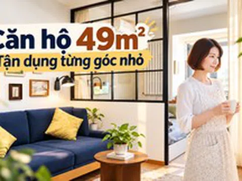 Căn hộ cũ chỉ 49m² nhưng bước vào ai cũng bất ngờ: Không thừa nổi 10cm mà vẫn đủ phòng cho cả gia đình